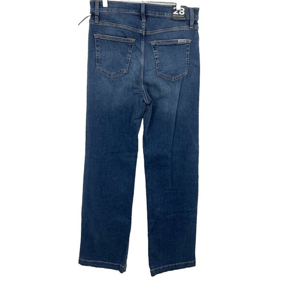 Joe's Women High Rise Wide Leg Medium Wash Jeans Zip Close Cotton Stretch New - Picture 4 of 9